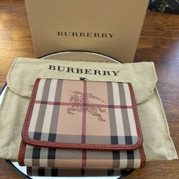 Burberry Tan and Brown Checkered Wallet - Picture 1 of 13